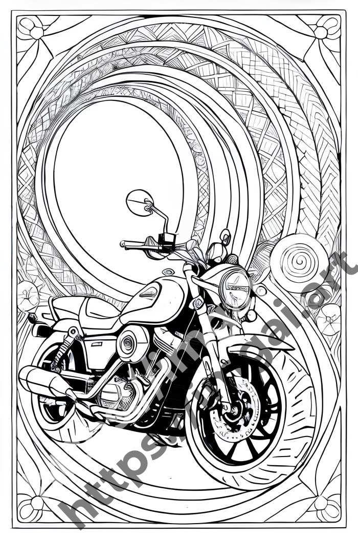  Раскраска Motorcycle (транспорт). №1551