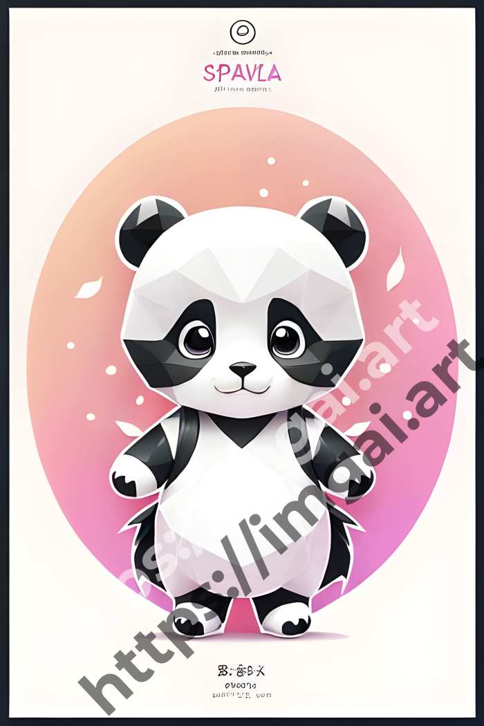  Принт panda (дикие животные)  в стиле Splash art. №1553