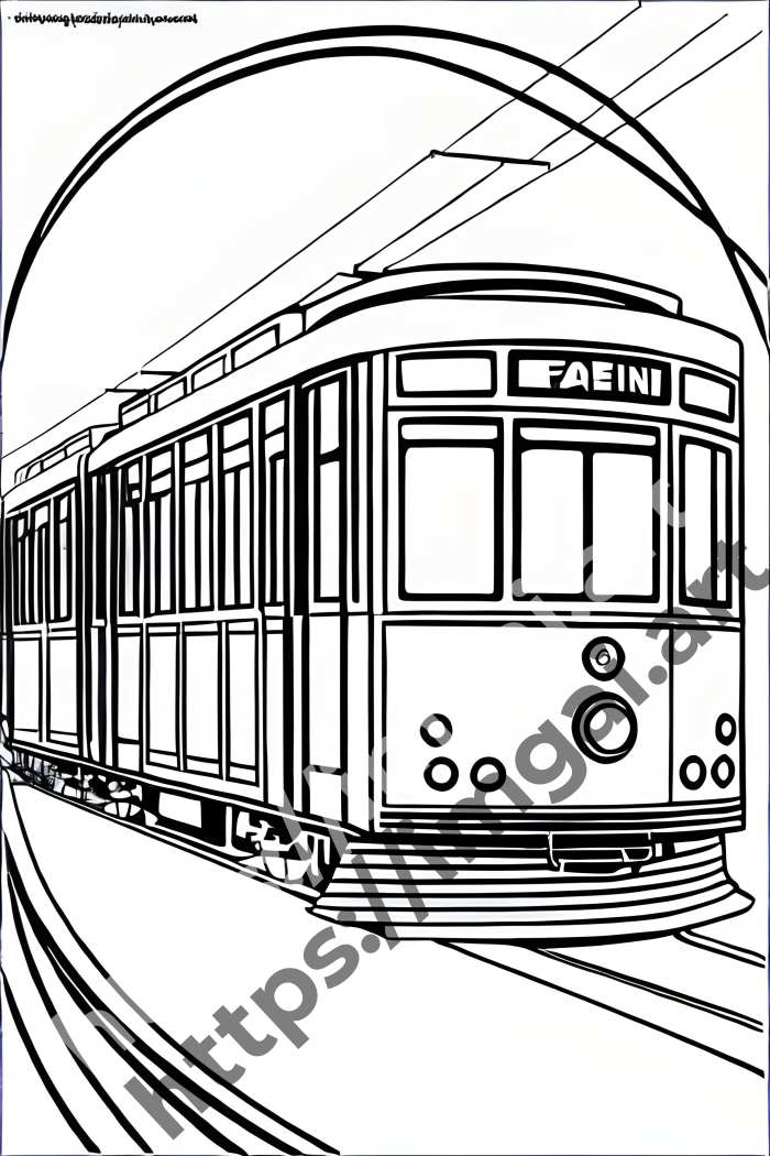 Раскраска Tram (транспорт). №1557