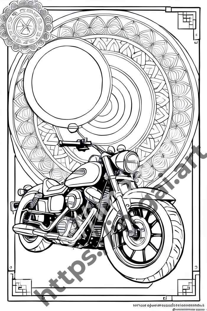  Раскраска Motorcycle (транспорт). №1559