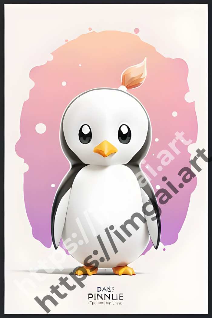  Принт penguin (птицы)  в стиле Splash art. №1561