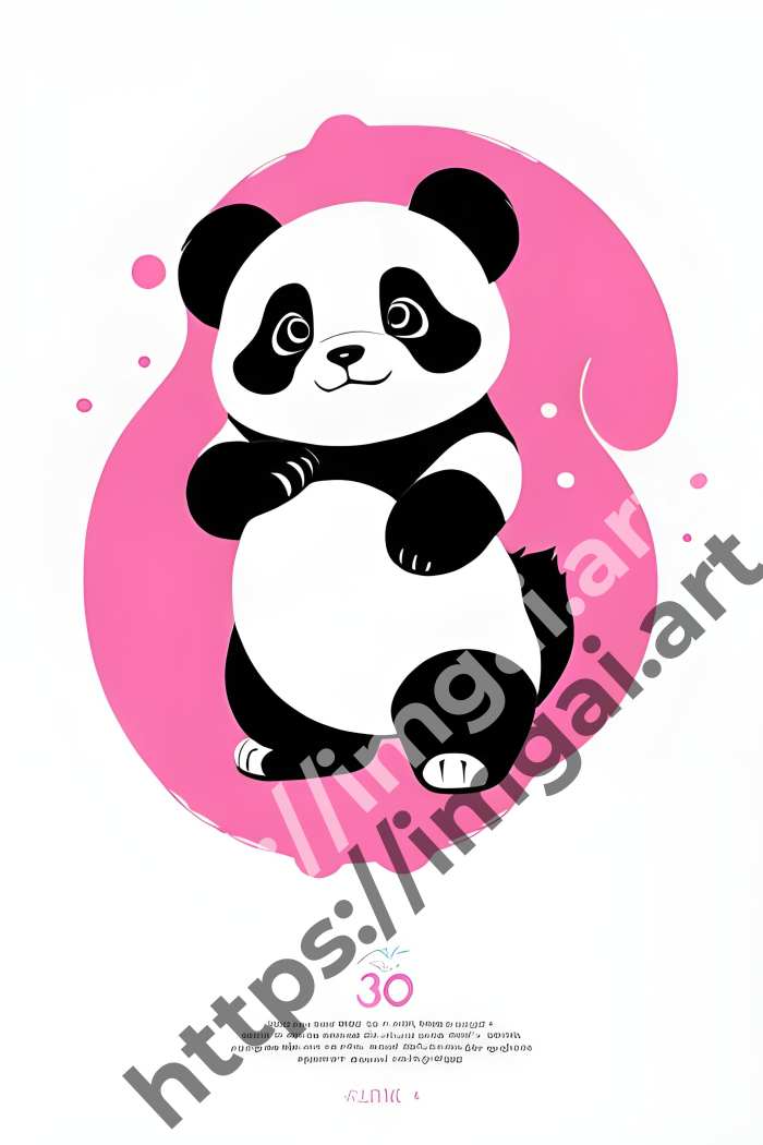  Принт panda (дикие животные)  в стиле Splash art. №1571