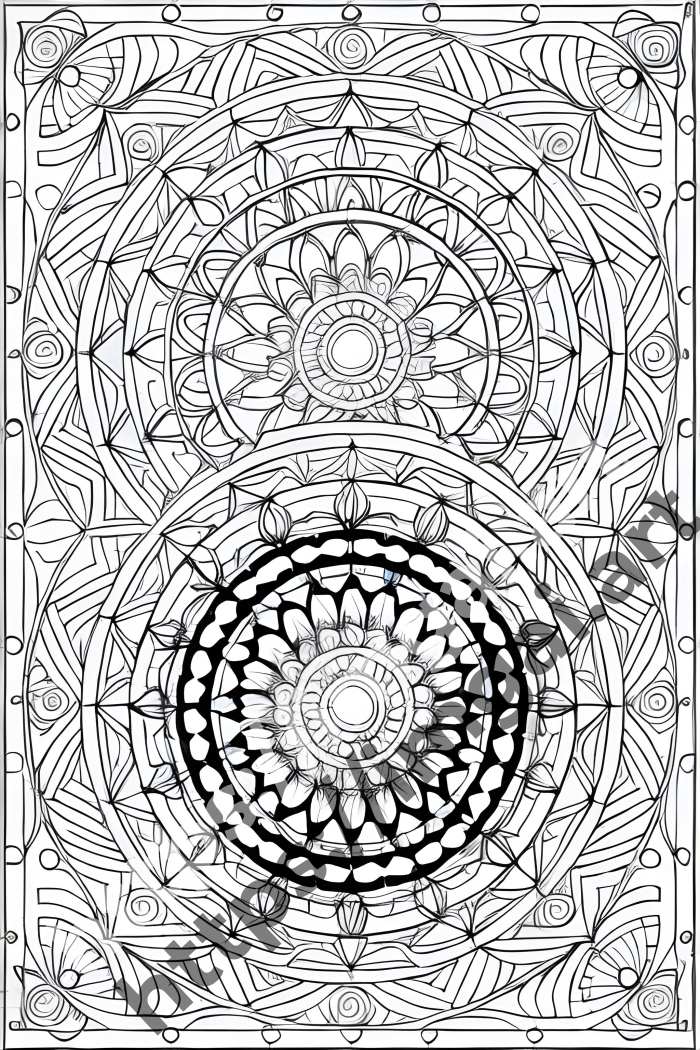  Раскраска Абстракции  в стиле Mandala. №1572