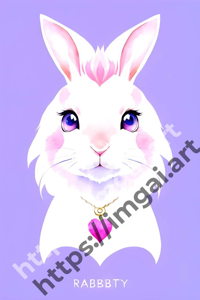  Принт rabbit (домашние животные)  в стиле Акварель. №1573