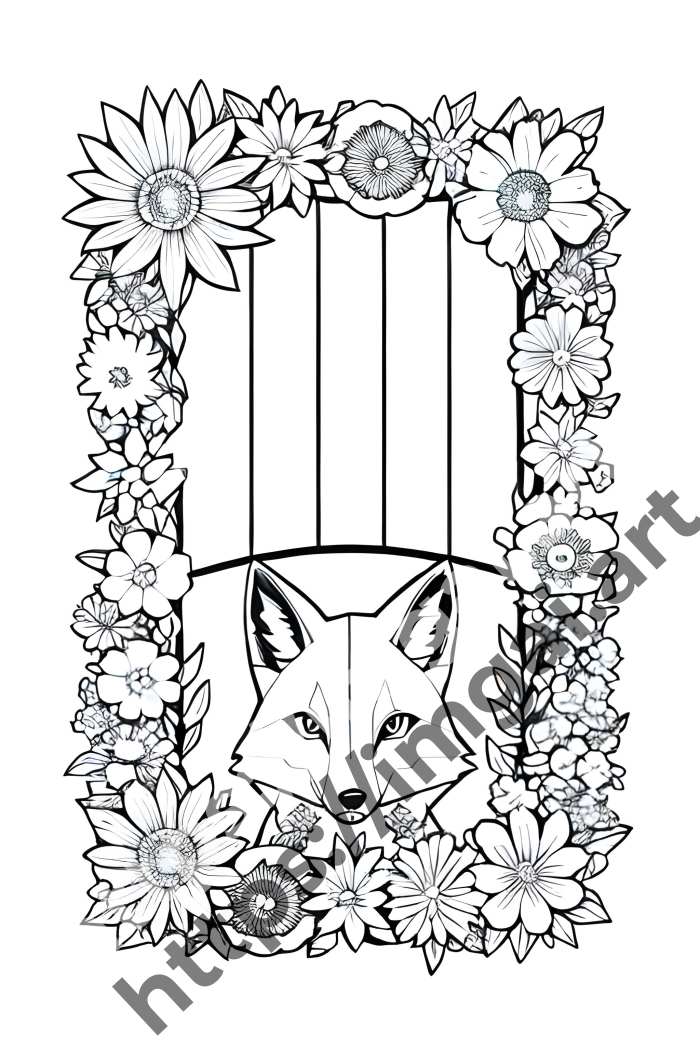  Раскраска fox (дикие животные)  в стиле Low-poly. №1598
