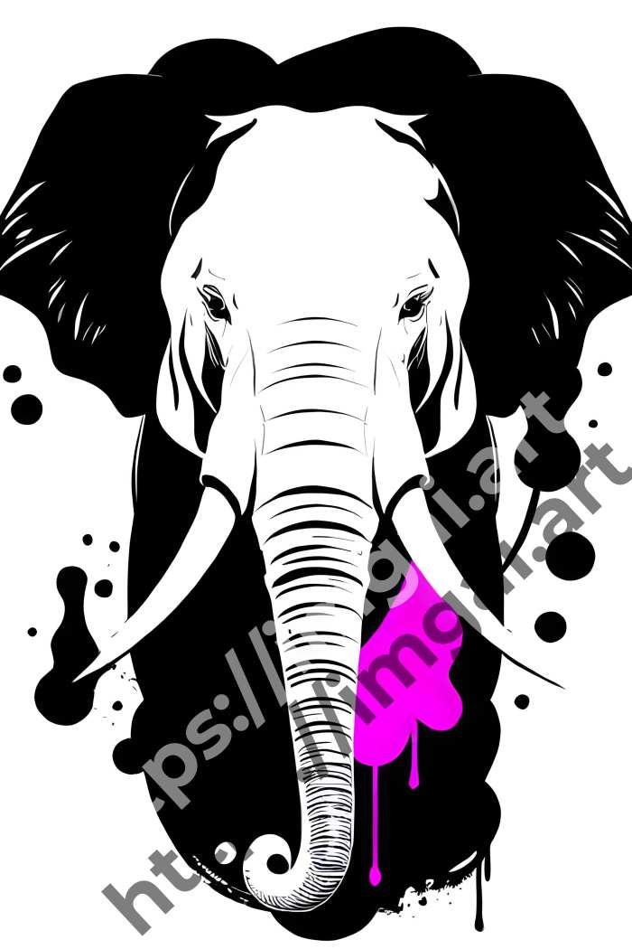  Принт elephant (дикие животные)  в стиле Splash art. №1602