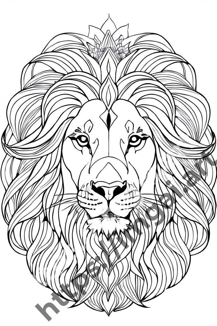  Раскраска lion (дикие кошки). №163
