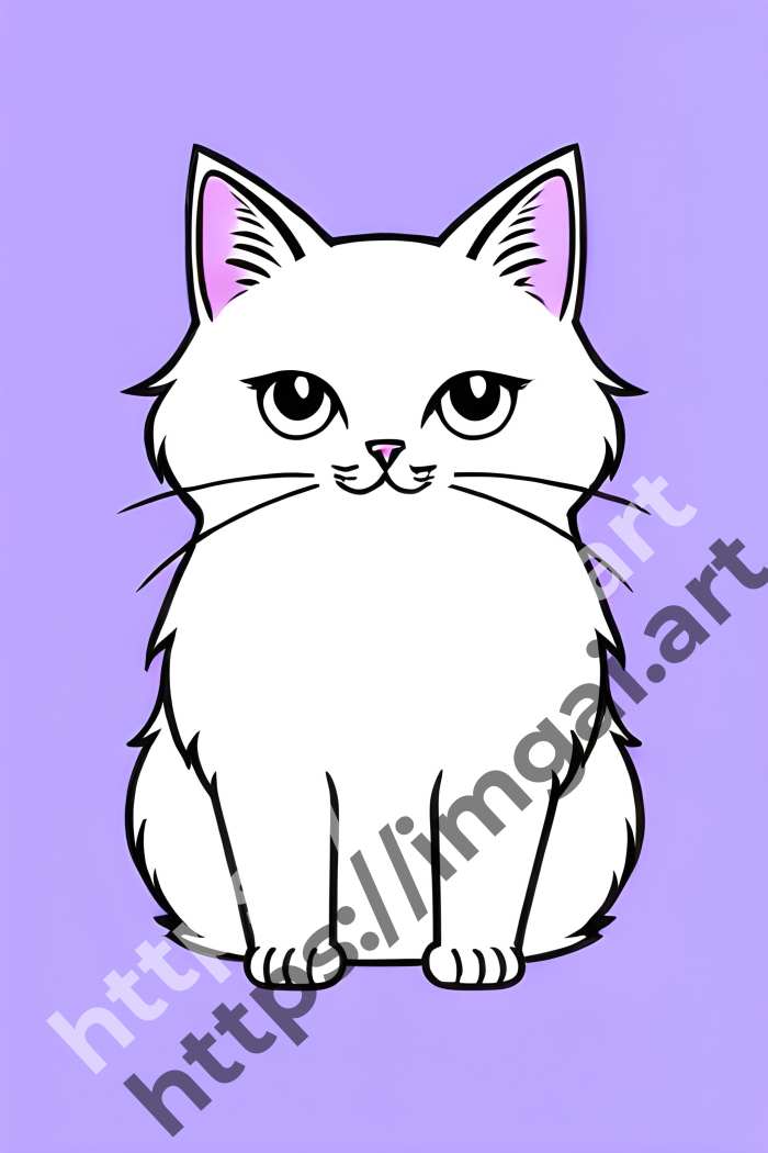  Принт cat (домашние животные)  в стиле Клипарт. №1630