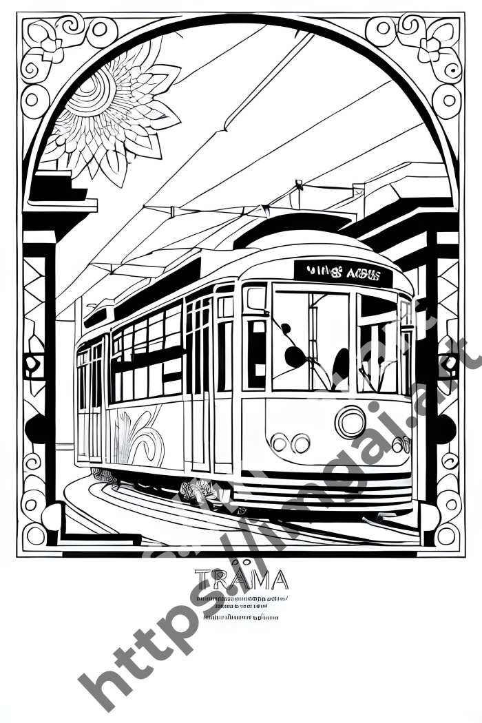  Раскраска Tram (транспорт). №1632