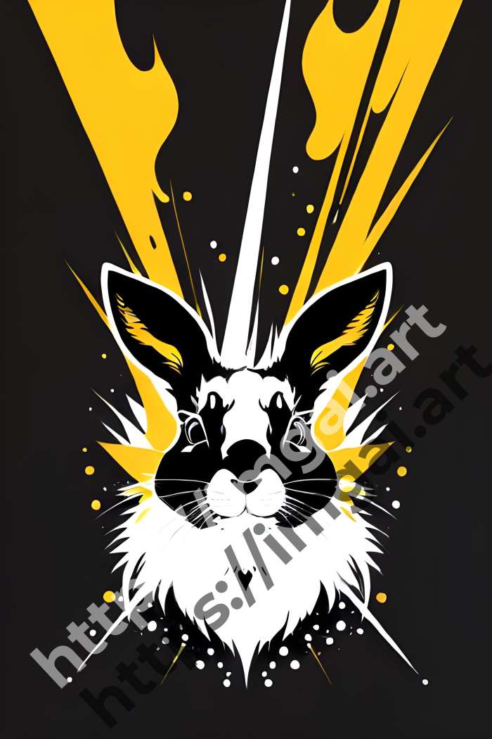  Постер rabbit (домашние животные)  в стиле Splash art. №1642