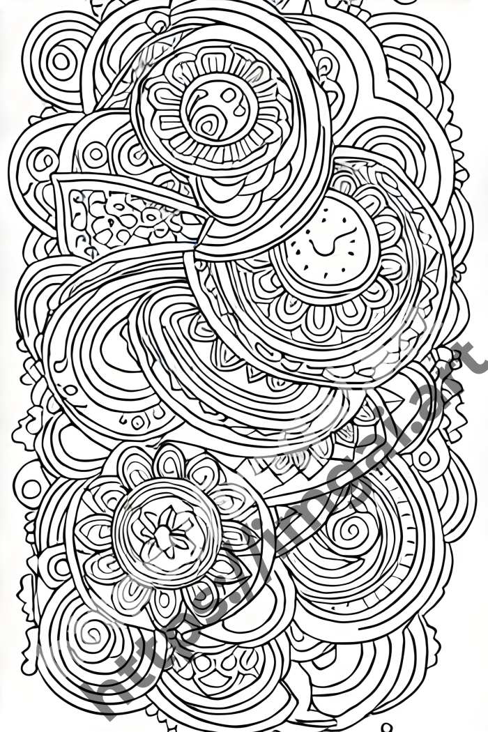  Раскраска Абстракции  в стиле Mandala. №1648