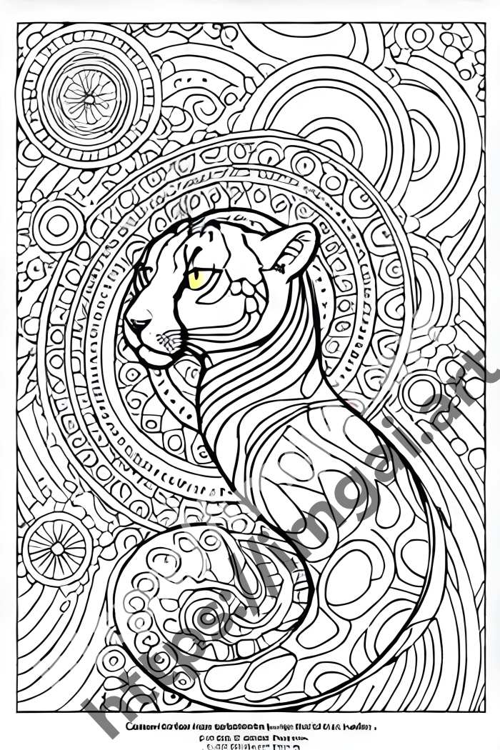  Раскраска cheetah (дикие кошки)  в стиле Disney. №1650