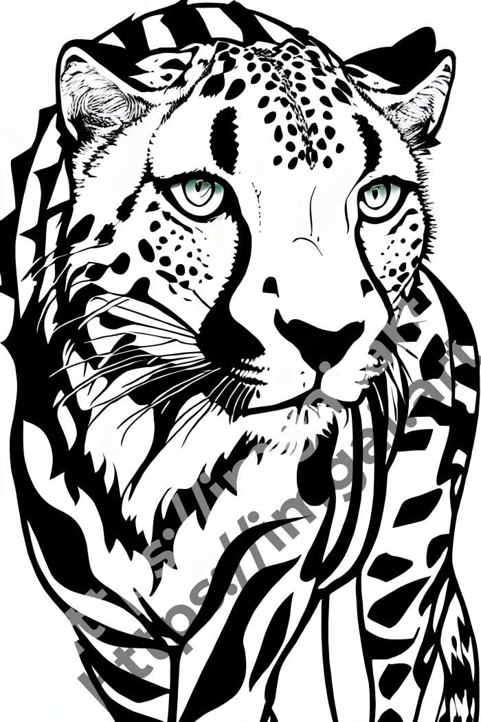  Раскраска cheetah (дикие кошки). №1653