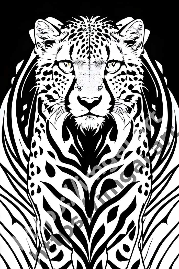  Раскраска cheetah (дикие кошки). №1663