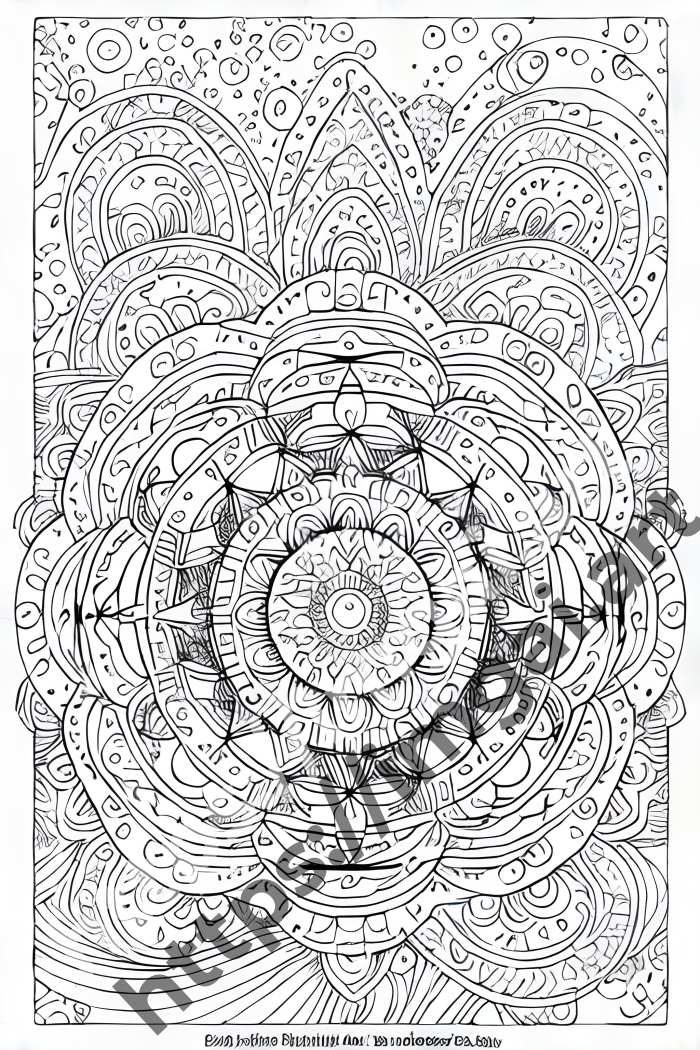  Раскраска Абстракции  в стиле Mandala. №1665