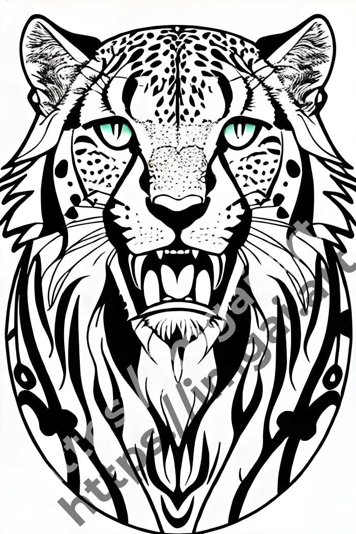  Раскраска cheetah (дикие кошки)  в стиле Disney. №1666