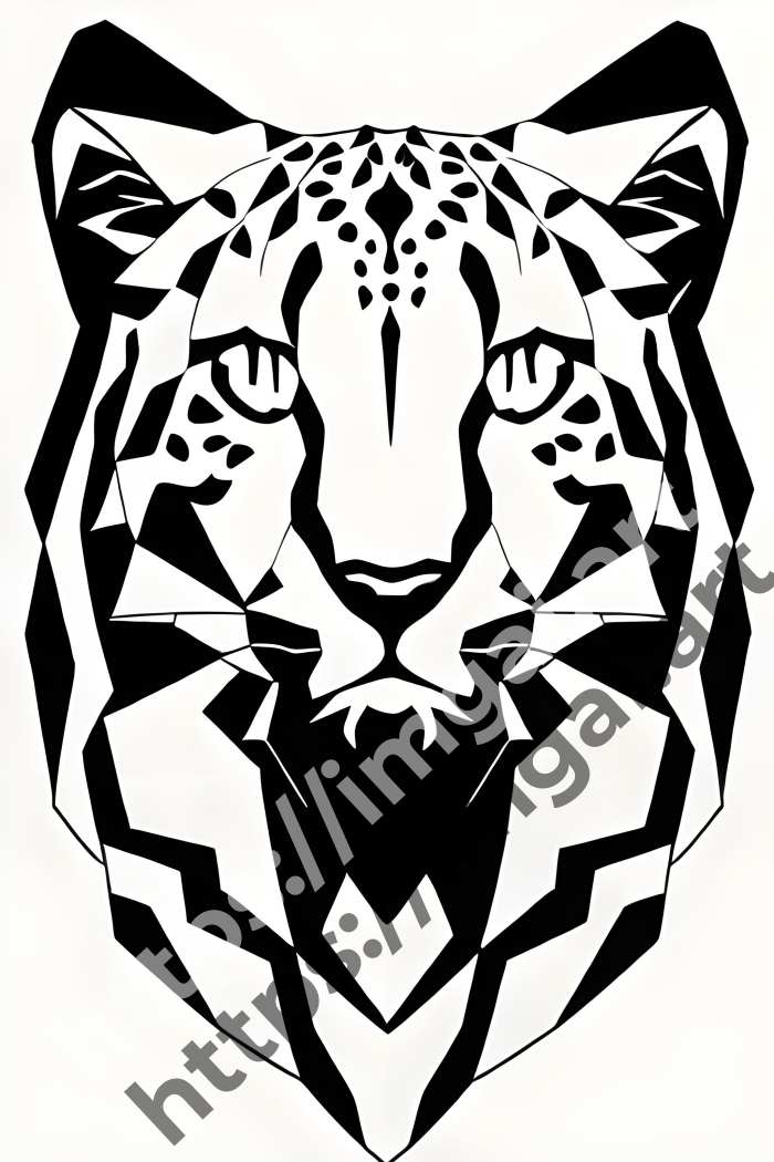  Раскраска cheetah (дикие кошки)  в стиле Low-poly. №1669