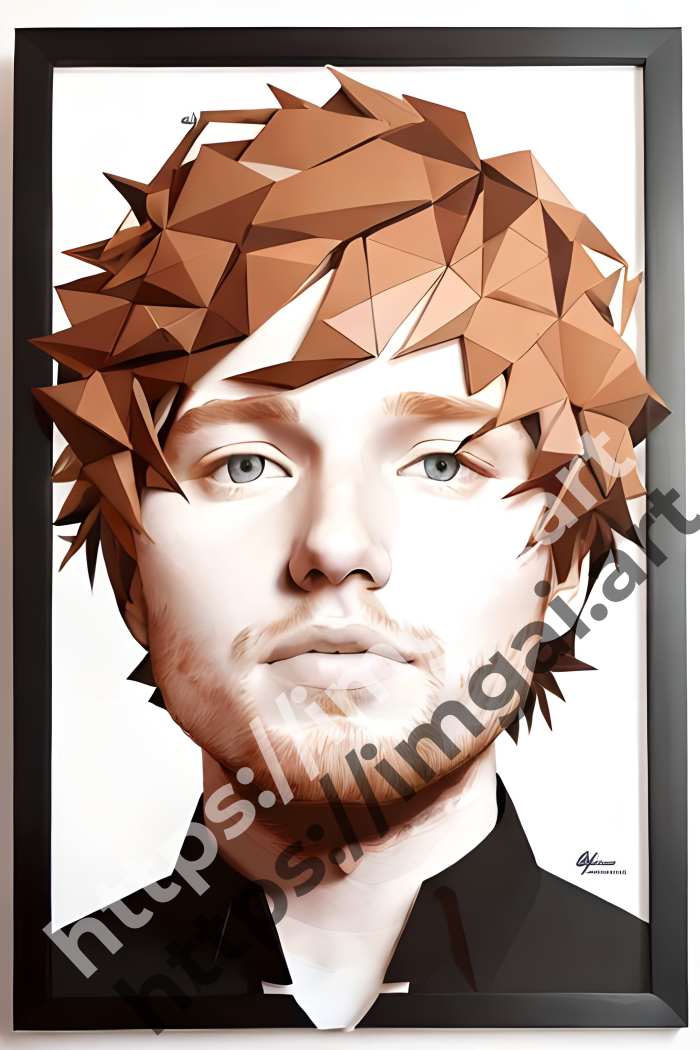  Постер Ed Sheeran (певцы)  в стиле Low-poly. №167