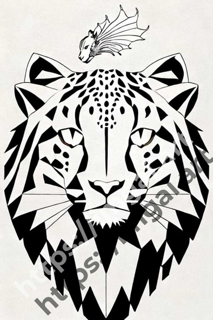  Раскраска cheetah (дикие кошки)  в стиле Low-poly. №1670