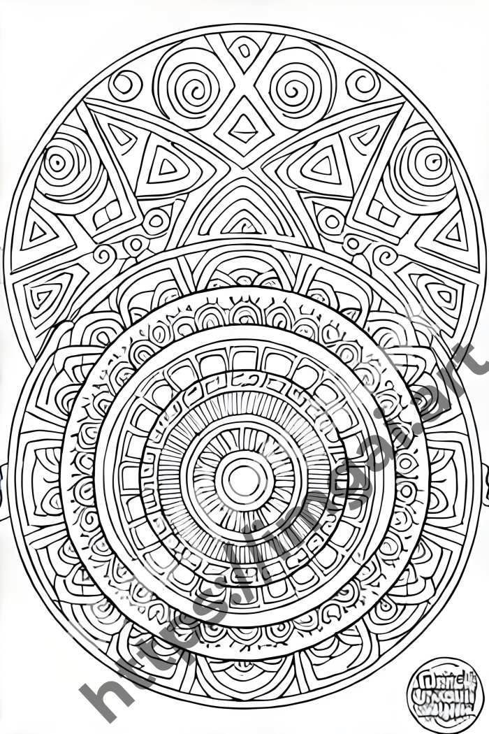  Раскраска Абстракции  в стиле Mandala. №1672