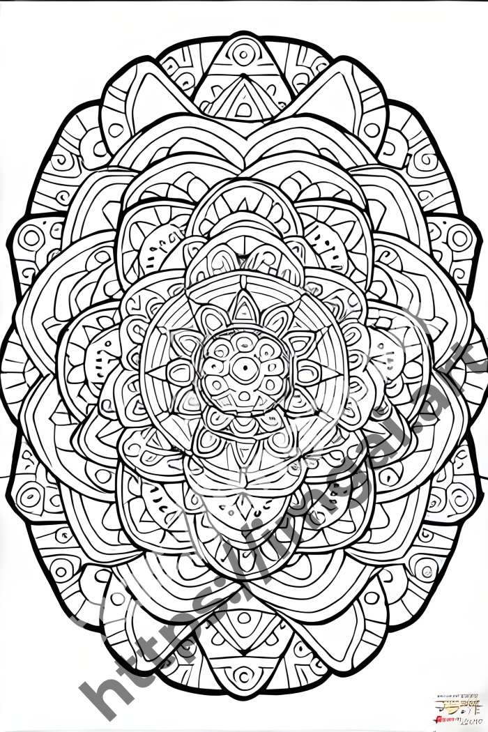  Раскраска Абстракции  в стиле Mandala. №1673