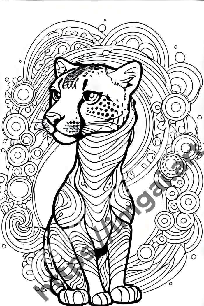  Раскраска cheetah (дикие кошки). №1676