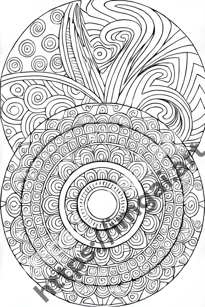  Раскраска Абстракции  в стиле Mandala. №1681