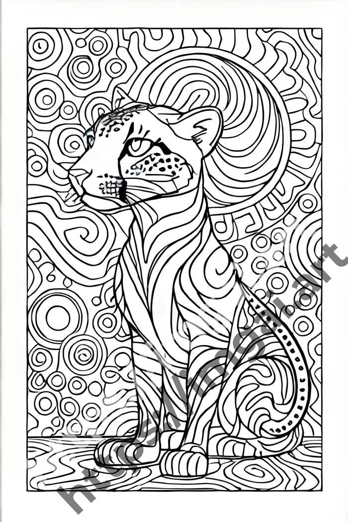  Раскраска cheetah (дикие кошки)  в стиле Disney. №1685