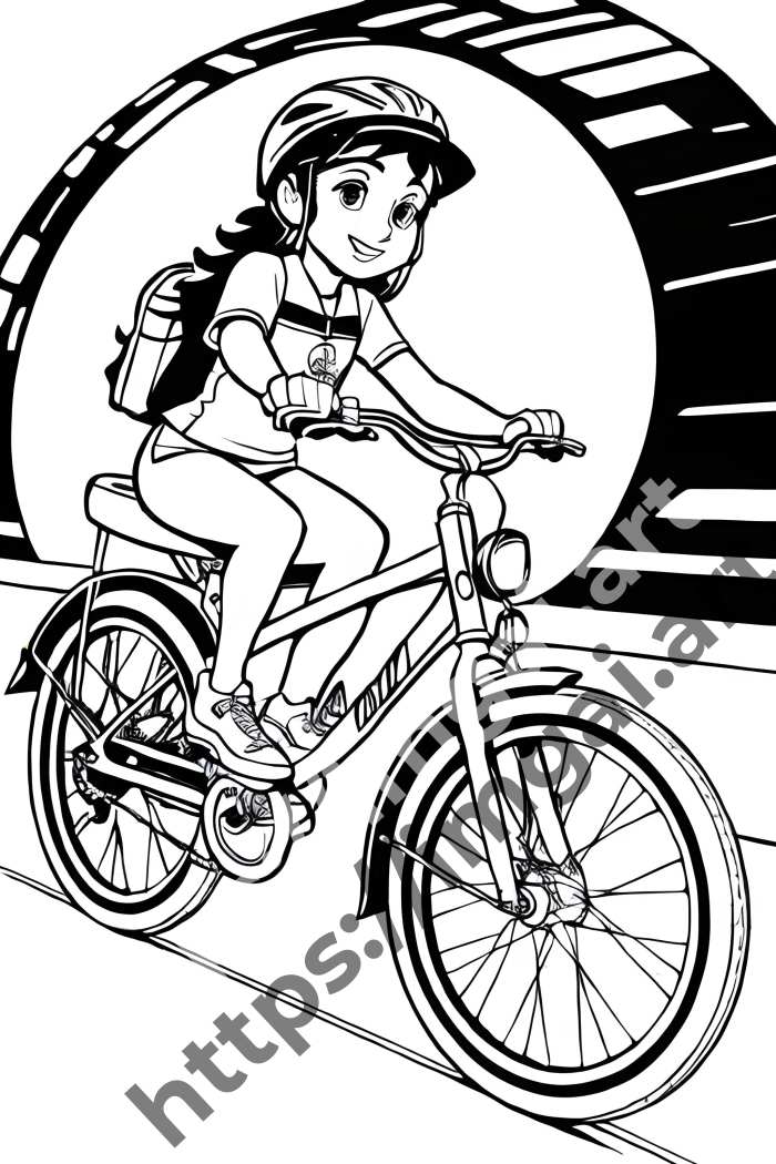  Раскраска Bicycle (транспорт)  в стиле Disney. №173