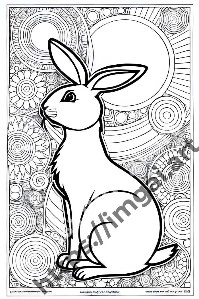  Раскраска rabbit (домашние животные). №181