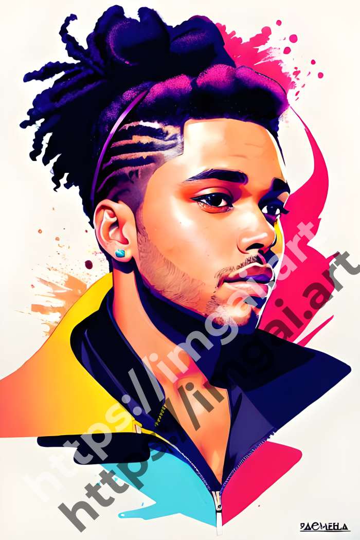  Постер The Weeknd (певцы)  в стиле Splash art. №182