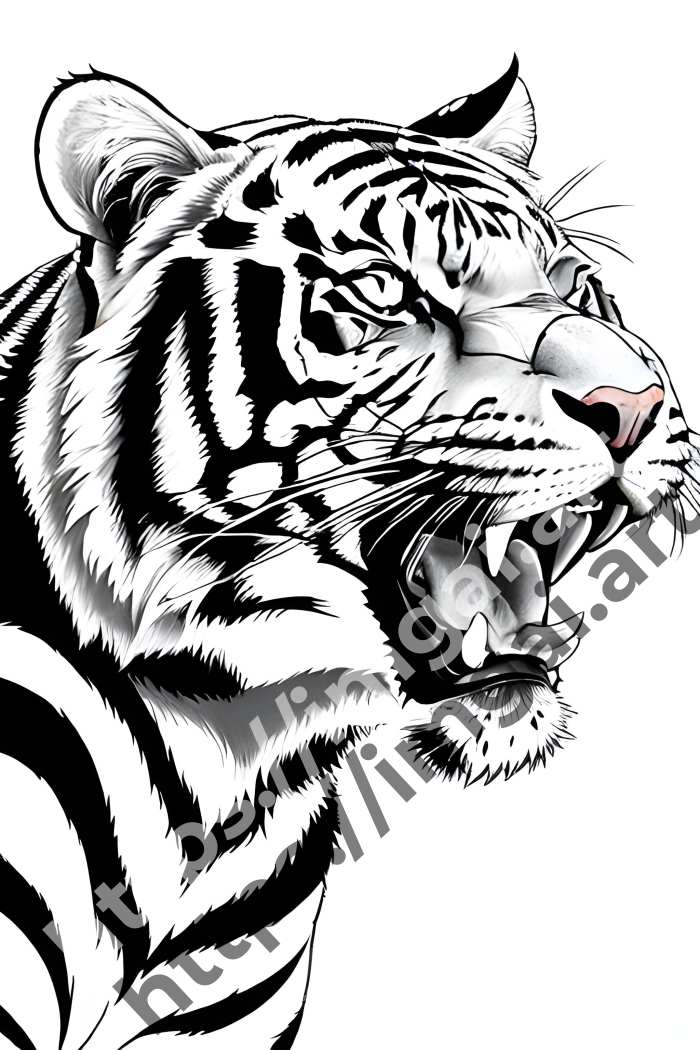  Раскраска tiger (дикие кошки). №20