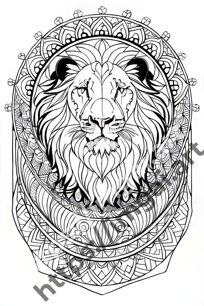  Раскраска lion (дикие кошки). №223