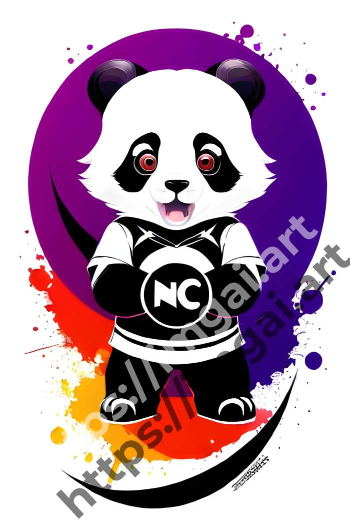  Принт panda (дикие животные)  в стиле Splash art, Граффити. №224