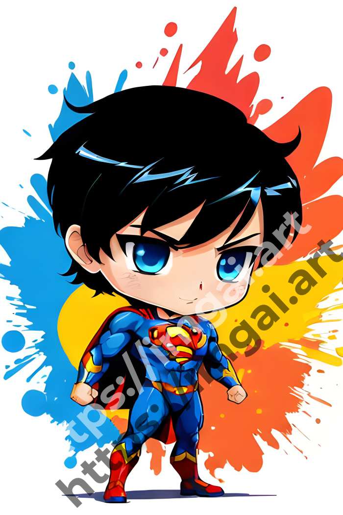  Принт Superman (герои)  в стиле Splash art, Граффити. №226