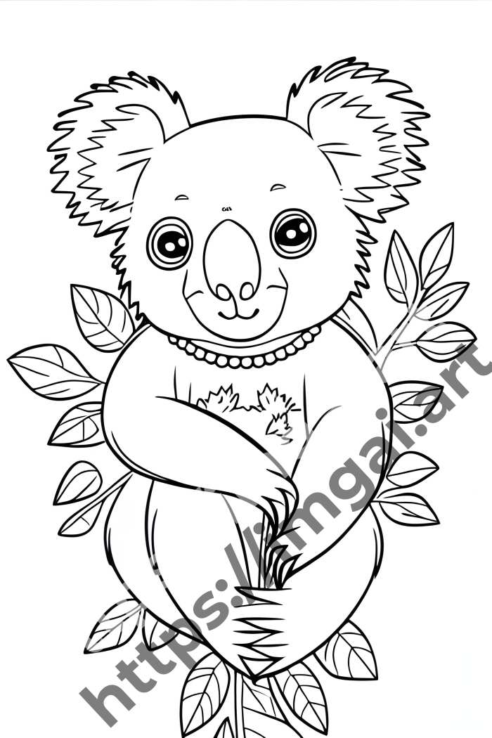  Раскраска koala (дикие животные)  в стиле Mandala. №227
