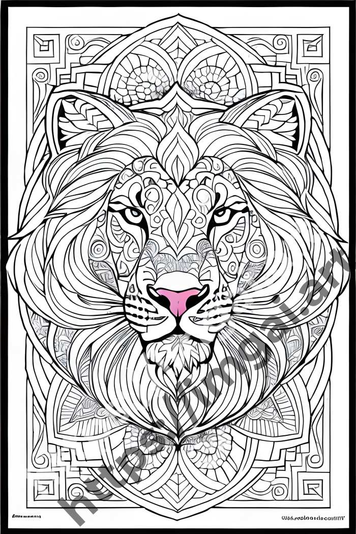  Раскраска lion (дикие кошки). №241