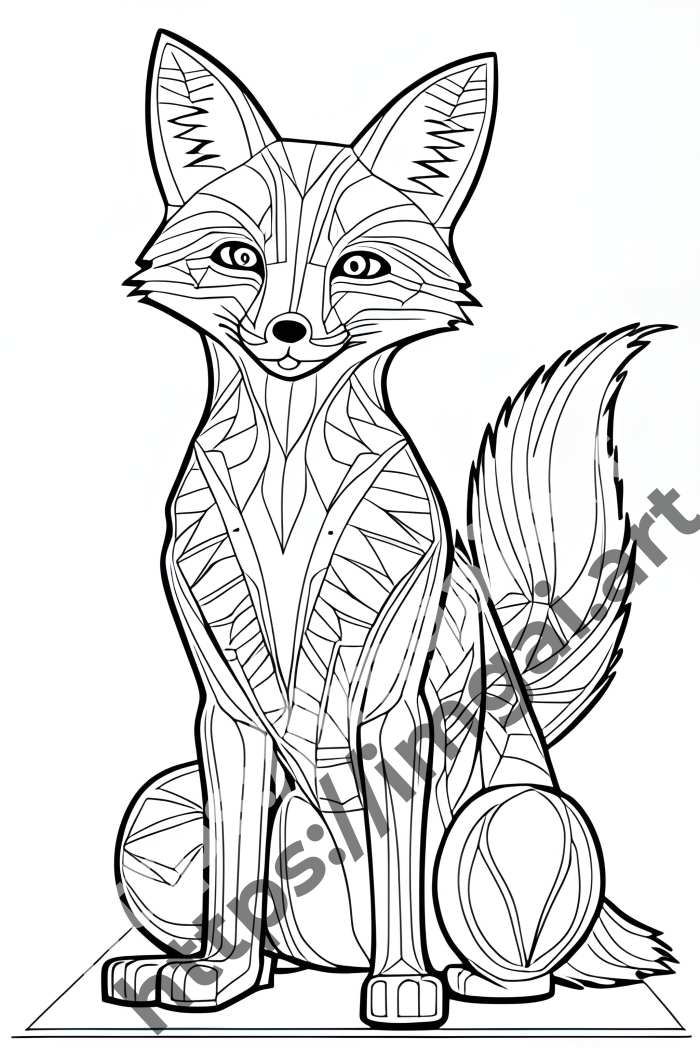  Раскраска fox (дикие животные). №243