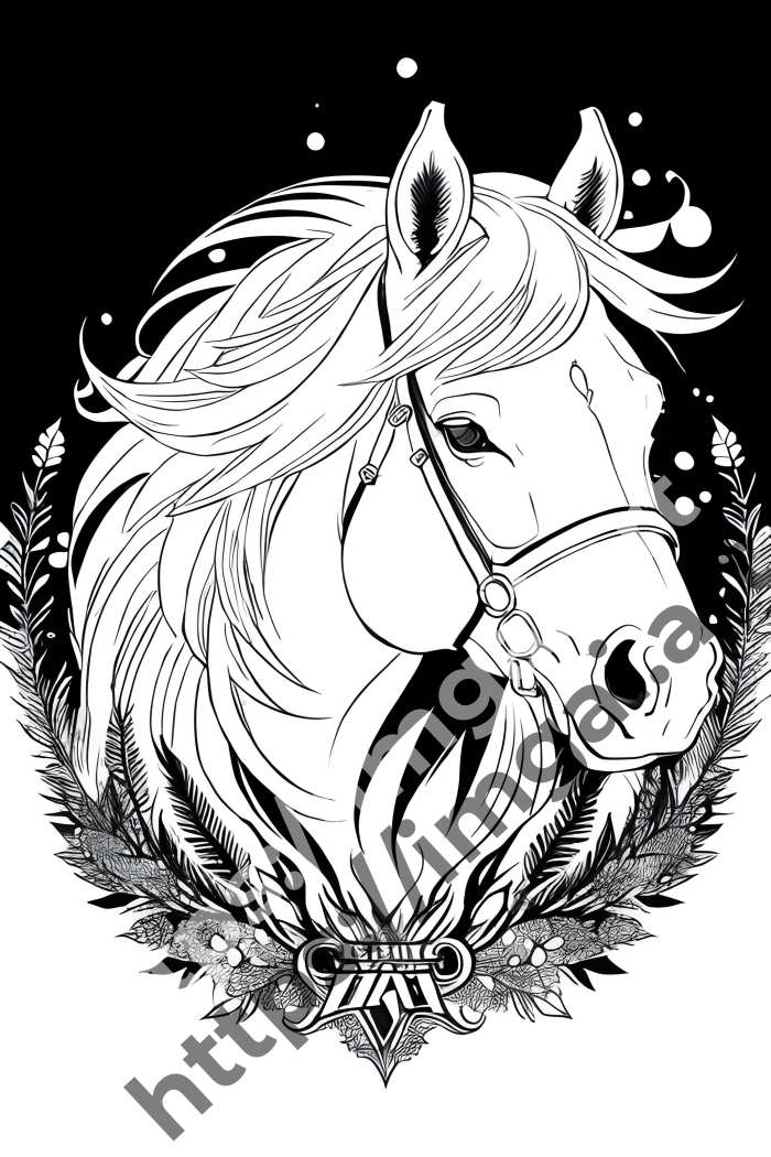  Раскраска horse (домашние животные). №247
