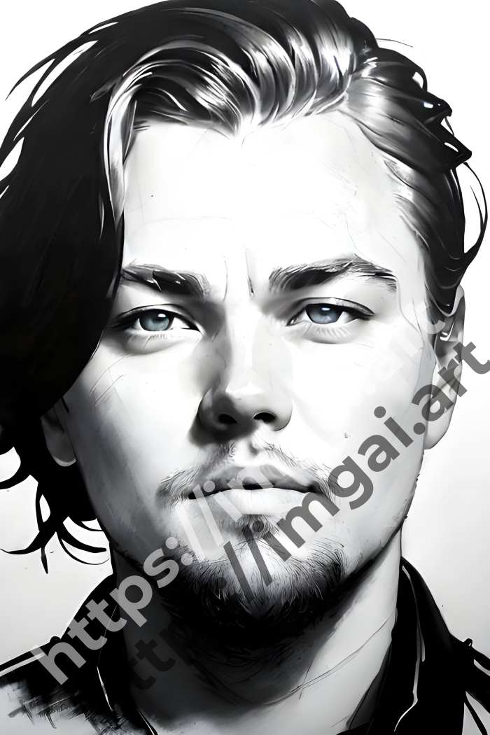  Постер Leonardo DiCaprio (актеры)  в стиле Splash art, Набросок. №255