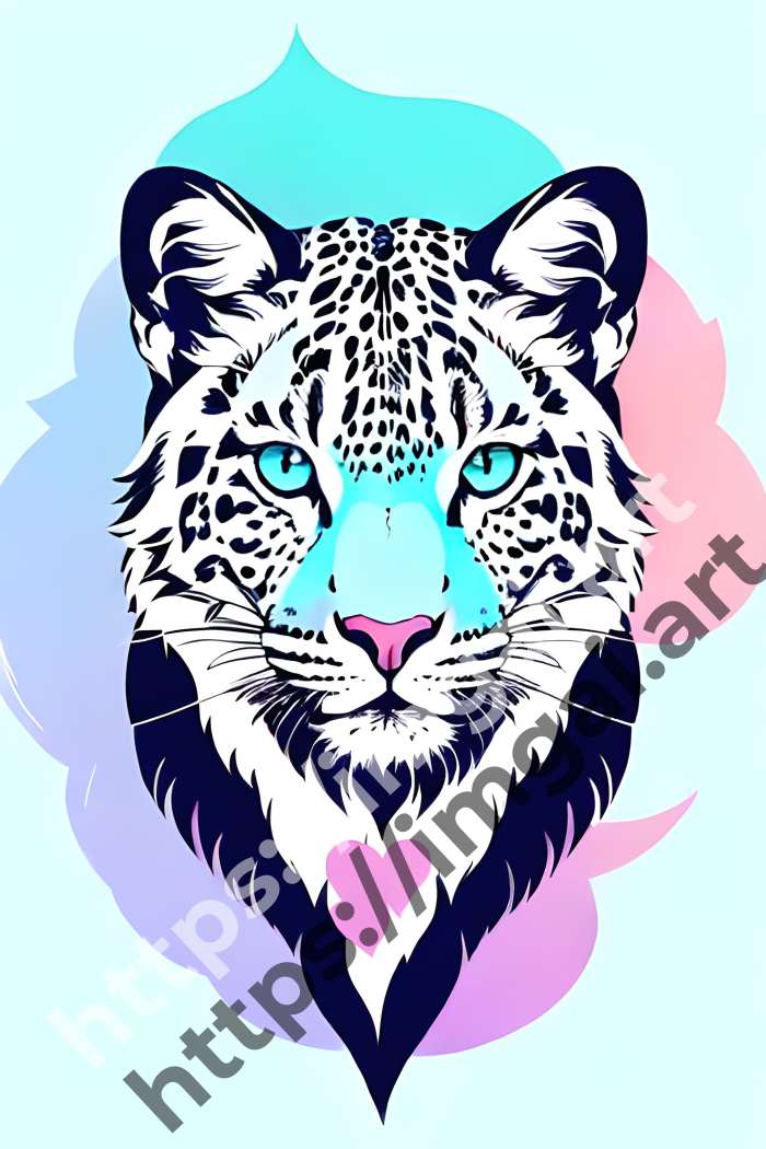  Принт leopard (дикие кошки)  в стиле Клипарт. №269