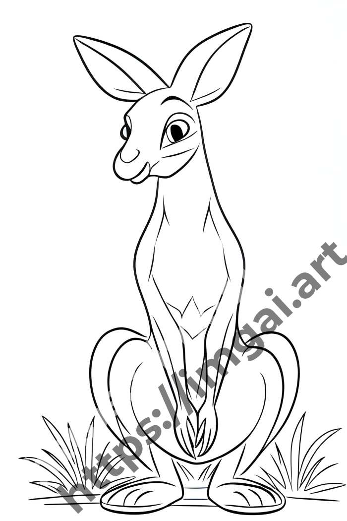  Раскраска kangaroo (дикие животные)  в стиле Disney. №273