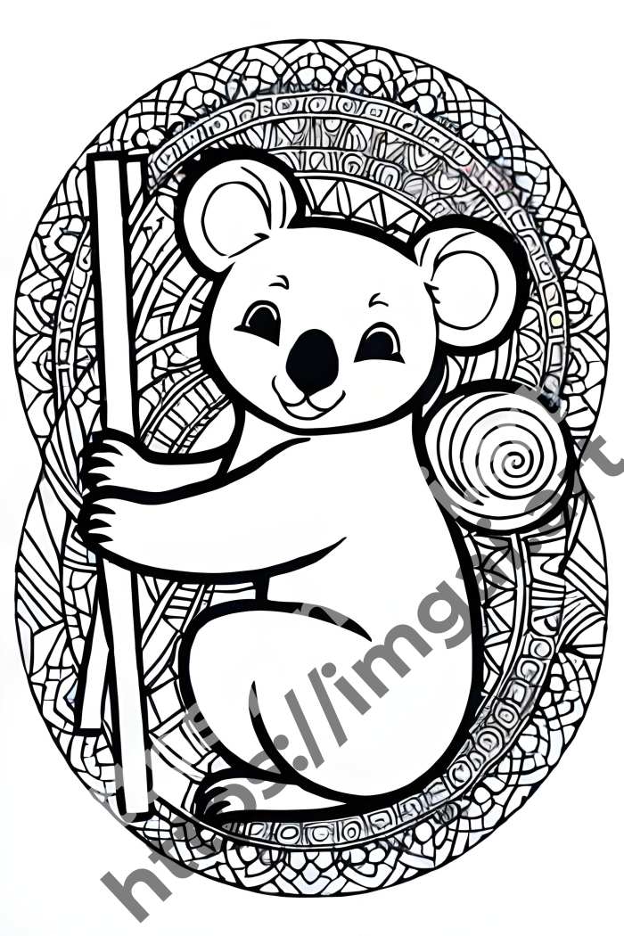  Раскраска koala (дикие животные). №274