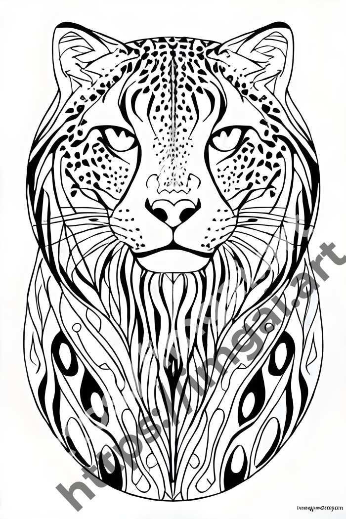  Раскраска cheetah (дикие кошки). №2760