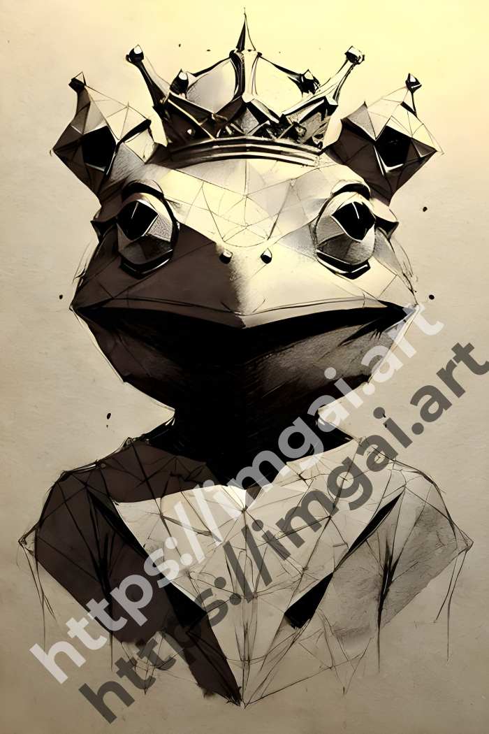  Постер The Frog Prince (сказки)  в стиле Low-poly, Набросок. №2766