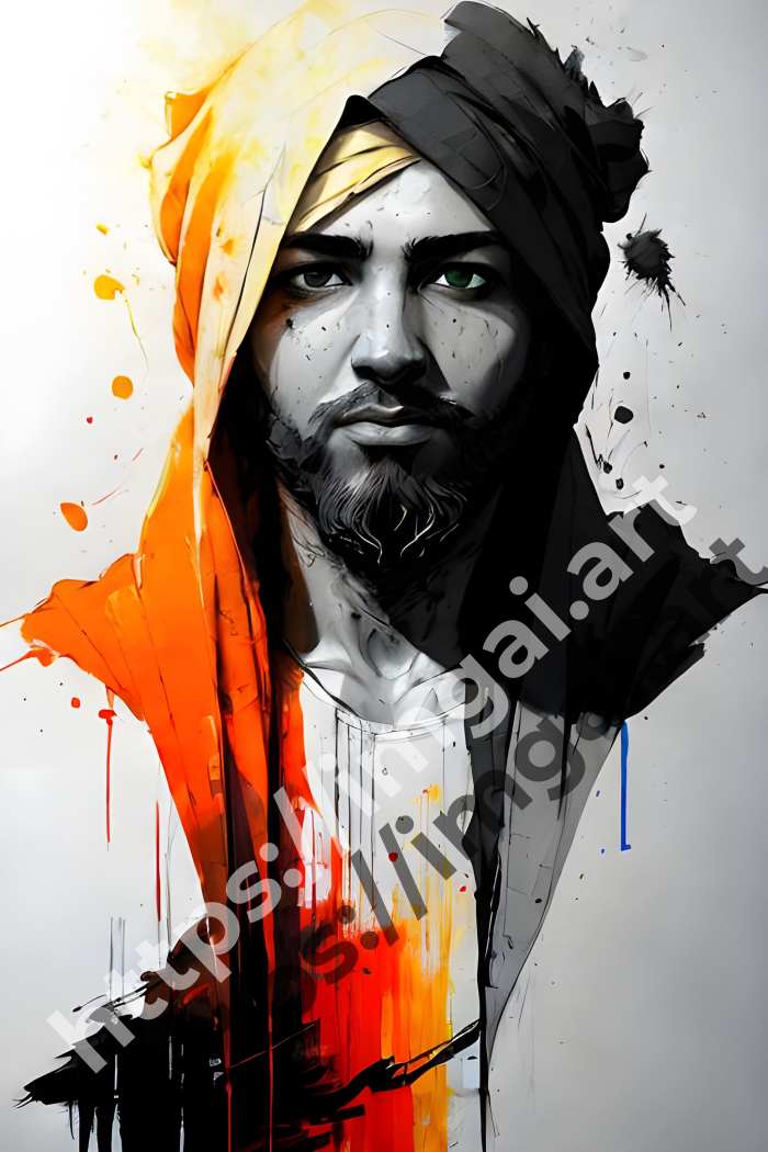  Постер Khalid (певцы)  в стиле Splash art, Набросок. №2767