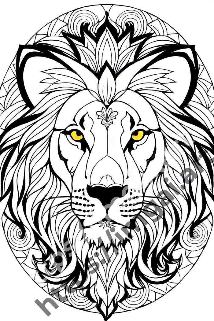  Раскраска lion (дикие кошки)  в стиле Disney. №277