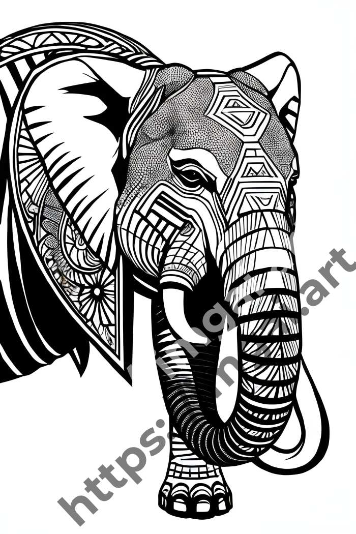  Раскраска elephant (дикие животные). №278