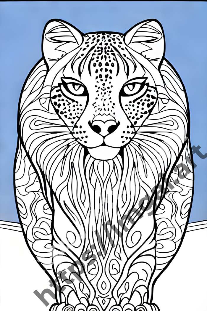  Раскраска cheetah (дикие кошки)  в стиле Disney. №2785