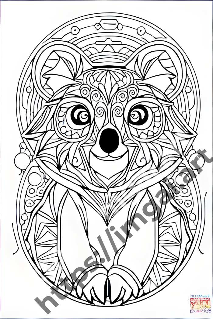  Раскраска koala (дикие животные)  в стиле Low-poly. №2801